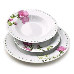 Porcelánová jedálenská súprava LEA Mallow 18 ks biela/ružová vyobraziť