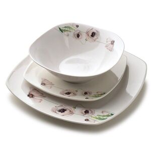 Porcelánová jedálenská súprava LEA Pink 18 ks biela/ružová vyobraziť