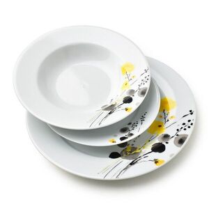 Porcelánová jedálenská súprava LEA Yellow 18 ks biela/žltá vyobraziť