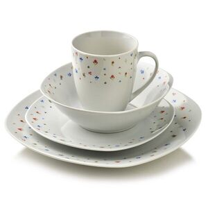 Porcelánová jedálenská súprava s hrnčekom LEA Mini 16 ks biela/farebná vyobraziť