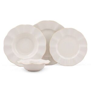 Porcelánová súprava 24 ks tanierov Creamy Gold biela/zlatá vyobraziť