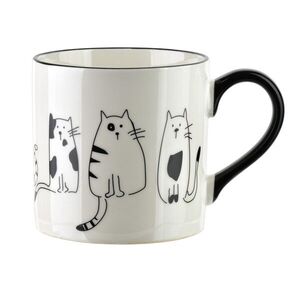 Porcelánový hrnček COTTELLO 370 ml biely/čierny vyobraziť
