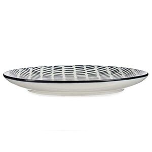 Porcelánový plytký tanier LINEAS 24 cm čierny/biely vyobraziť