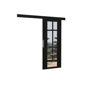 Posuvné interiérové dvere so zrkadlom BRITA 86x205 cm čierne vyobraziť