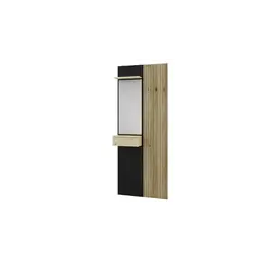 Predsieňový vešiak so zrkadlom Wenis 02 75 cm dub Karlstad/dub Wotan/čierny vyobraziť