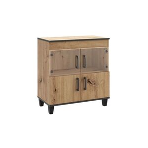 Presklená komoda Polany 06 80 cm dub Artisan vyobraziť