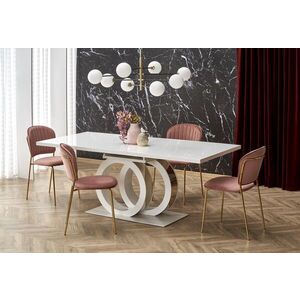 Rozkladací jedálenský stôl GALARDO 160/200 cm biely/zlatý vyobraziť