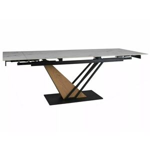Rozkladací jedálenský stôl Genesis 160/220 cm biely mramor/dub prírodný vyobraziť
