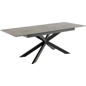 Rozkladací keramický jedálenský stôl Irwine 168/210 cm čierny vyobraziť