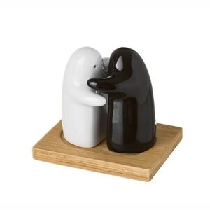 Sada 2 ks keramickej soľničky a koreničky SALT & PEPPER čierna/biela vyobraziť