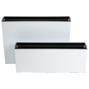 Sada 2 ks kvetináčov Riflo 56×19/36, 2×56, 1 cm biela vyobraziť