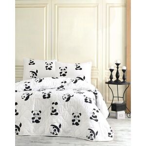 Sada 3 ks bavlnených obliečok s prehozom Panda biele/čierne vyobraziť