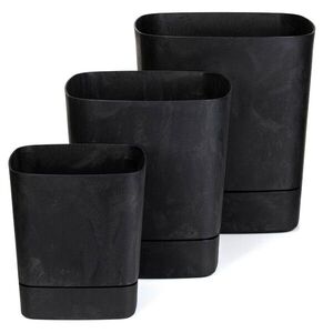 Sada 3 ks kvetináčov Cubi 16x16/19x19/25x25 cm čierny betón vyobraziť