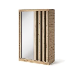 Šatníková skriňa Emerio so zrkadlom 120 cm dub Artisan vyobraziť