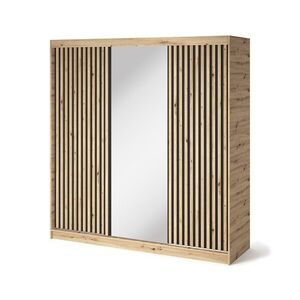 Šatníková skriňa Emerio so zrkadlom 180 cm dub Artisan vyobraziť