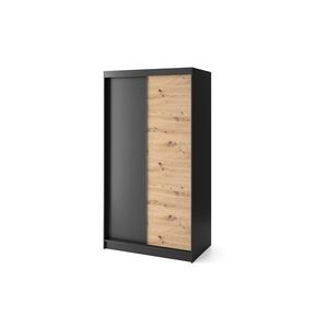 Šatníková skriňa Esville 120 cm dub Artisan/čierna vyobraziť