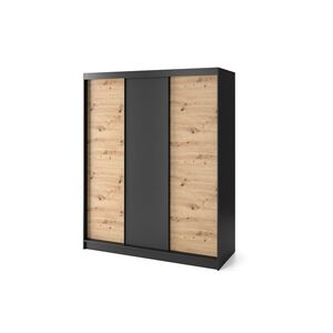 Šatníková skriňa Esville 180 cm dub Artisan/čierna vyobraziť