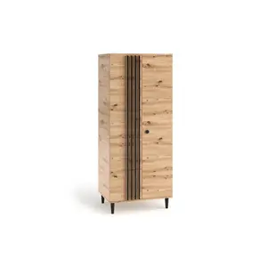 Šatníková skriňa Liva 80 cm dub Artisan/čierna vyobraziť