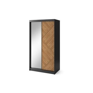Šatníková skriňa Marrphy so zrkadlom 120 cm dub Caramel/čierna vyobraziť