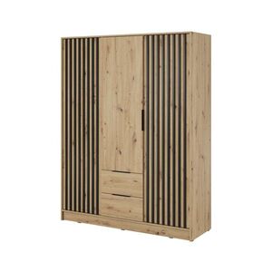 Šatníková skriňa Nelly 155 cm dub artisan/čierna vyobraziť