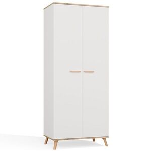 Šatníková skriňa Olympo 2D 80 cm biela/dub Artisan vyobraziť