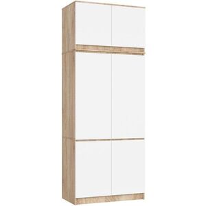Šatníková skriňa s nadstavcom Star 02 90 cm dub Sonoma/biela vyobraziť
