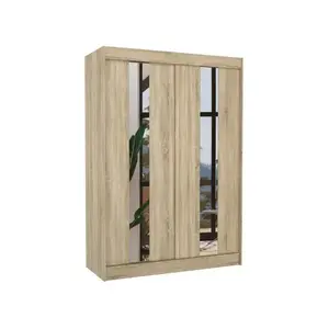 Šatníková skriňa s posuvnými dverami a zrkadlom Balaton 150 cm dub Sonoma vyobraziť
