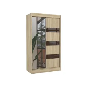 Šatníková skriňa s posuvnými dverami a zrkadlom Touran 120 cm dub Sonoma vyobraziť