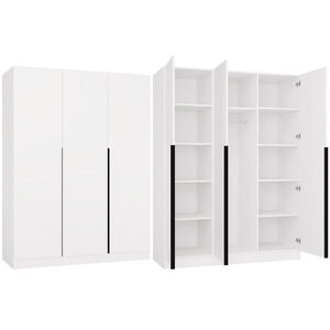 Šatníková skriňa Senso 3D 150 cm biela/čierna vyobraziť