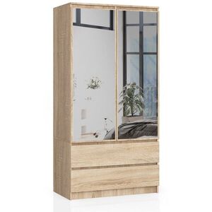Šatníková skriňa Star so zrkadlom 90 cm dub sonoma vyobraziť