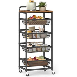 Servírovací stolík Vasagle Fiol 40 cm čierny/hnedý vyobraziť