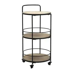 Servírovací vozík Arex 40 cm čierny/hnedý vyobraziť