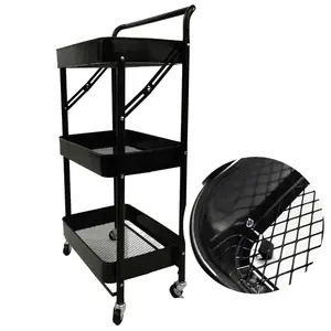 Skladací pojazdný regál Piko 82 cm čierny vyobraziť