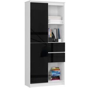 Skriňa Rexa II 80 cm biela/čierna vyobraziť