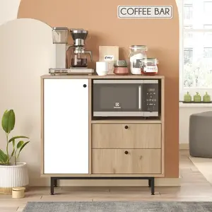 Skrinka na mikrovlnku Houseland Royce 01 dub Castello/biela vyobraziť