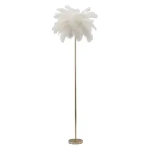 Stojaca lampa Palm 160 cm biela/zlatá vyobraziť
