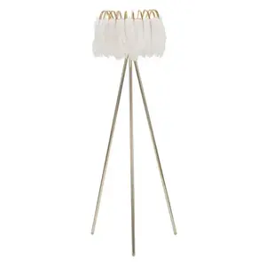 Stojacia lampa Feather 147 cm biela/zlatá vyobraziť