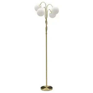 Stojacia lampa Glamy 176 cm biela/zlatá vyobraziť