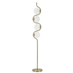 Stojacia lampa Glamy Arc 165 cm biela/zlatá vyobraziť