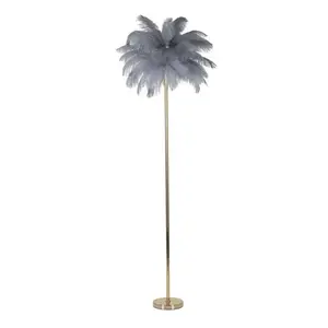 Stojacia lampa Palm 160 cm sivá/zlatá vyobraziť