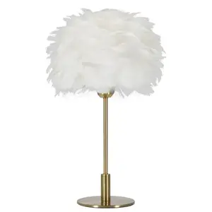 Stolná lampa Ball Feather 50 cm bielo-zlatá vyobraziť
