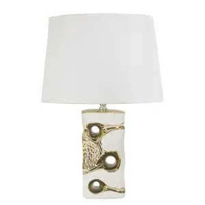 Stolná lampa Florida 43, 5 cm bielo-zlatá vyobraziť