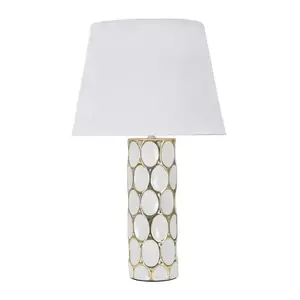 Stolná lampa Glam Carv 56 cm bielo-zlatá vyobraziť