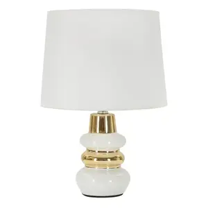Stolná lampa Liara 32 cm bielo-zlatá vyobraziť