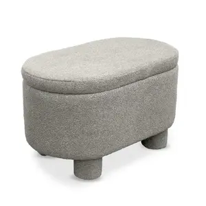 Taburet s úložným priestorom Duo 70 cm bouclé béžový vyobraziť