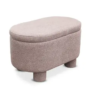 Taburet s úložným priestorom Duo 70 cm bouclé lososový vyobraziť