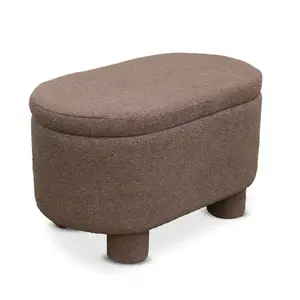 Taburet s úložným priestorom Duo 70 cm bouclé terracotta vyobraziť