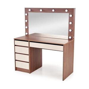 Toaletný stolík HOLLYWOOD 2XL s LED osvetlením 120 cm kašmírový/orech vyobraziť