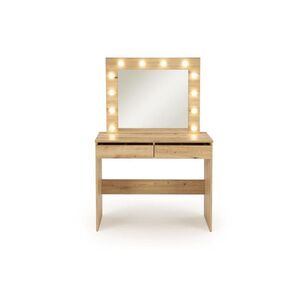 Toaletný stolík HOLLYWOOD s LED osvetlením 94 cm dub artisan vyobraziť