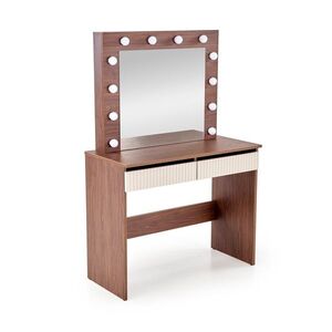 Toaletný stolík HOLLYWOOD s LED osvetlením 94 cm kašmírový/orech vyobraziť